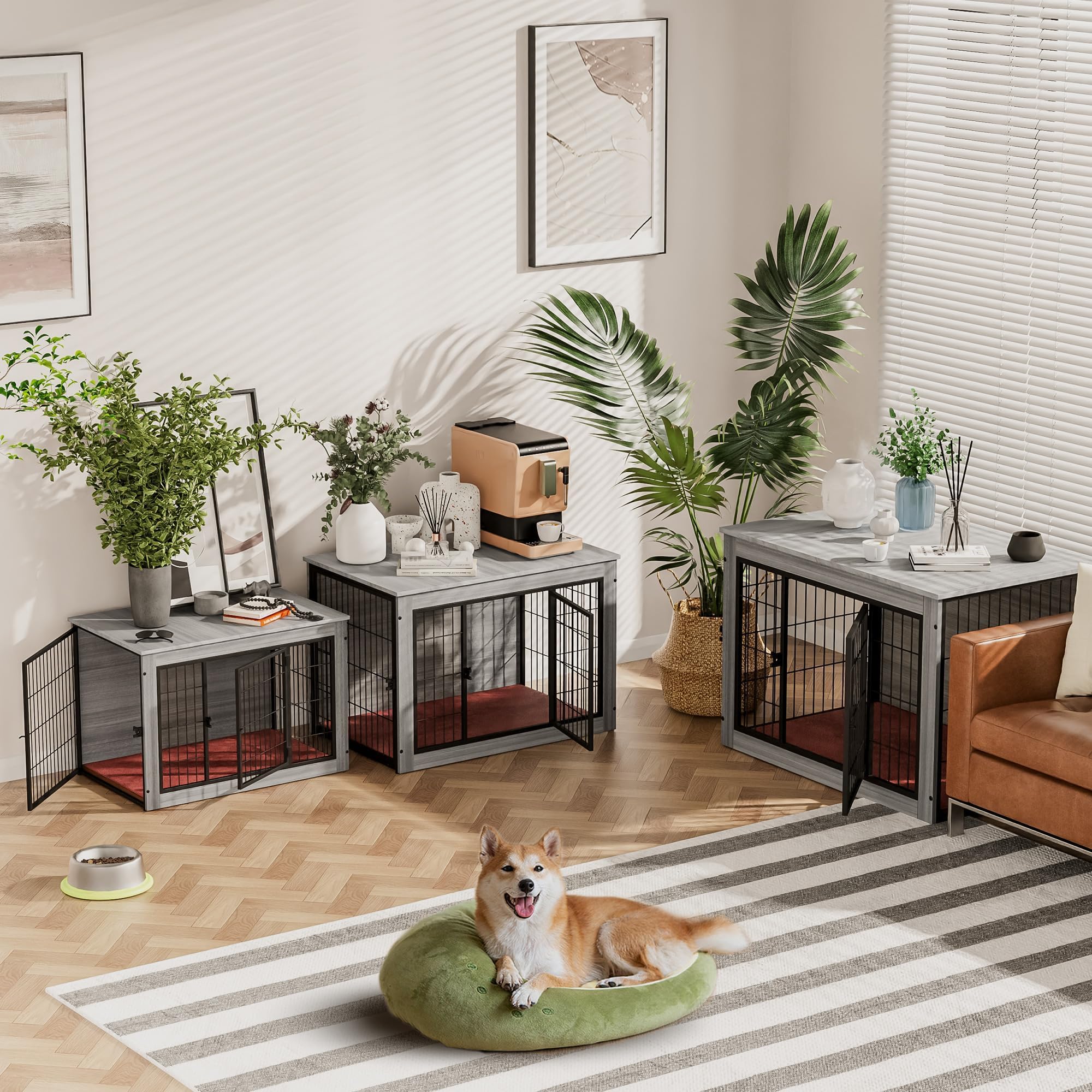 Amazon.co.jp: 犬 ケージ ペットケージ 木製 ペットサークル 小中型犬